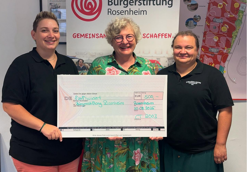 Crash Team spendet 500.- für die Bürgerstiftung Rosenheim